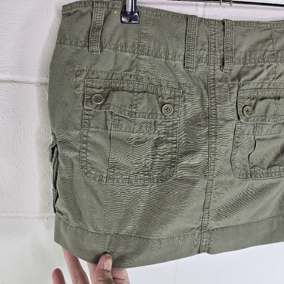 Vtg Y2k Hollister Low Rise Micro Mini Khaki Green Mini Skirt - Picture 7 of 9